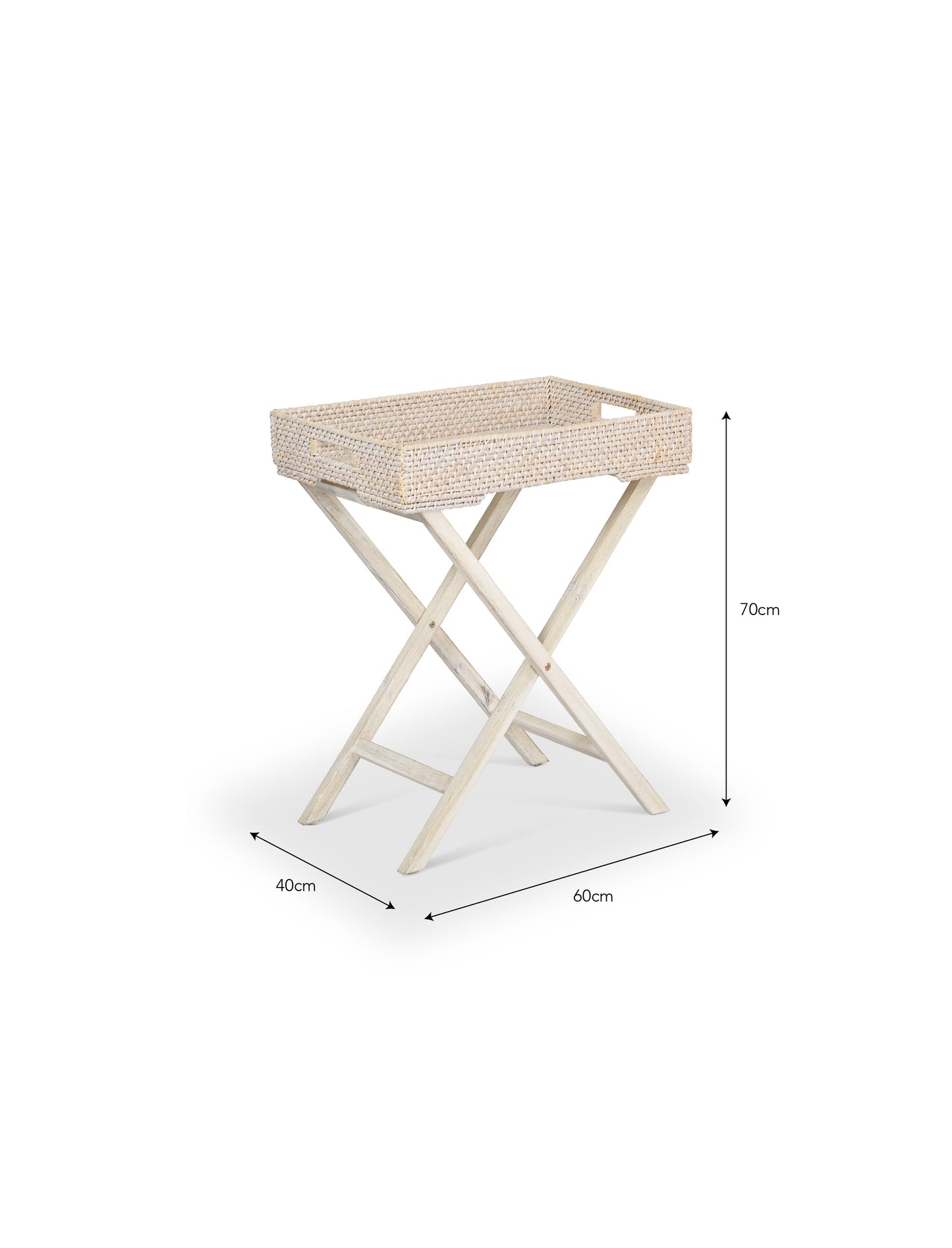 Wittering Rattan Tray Table with Stand Rectangle