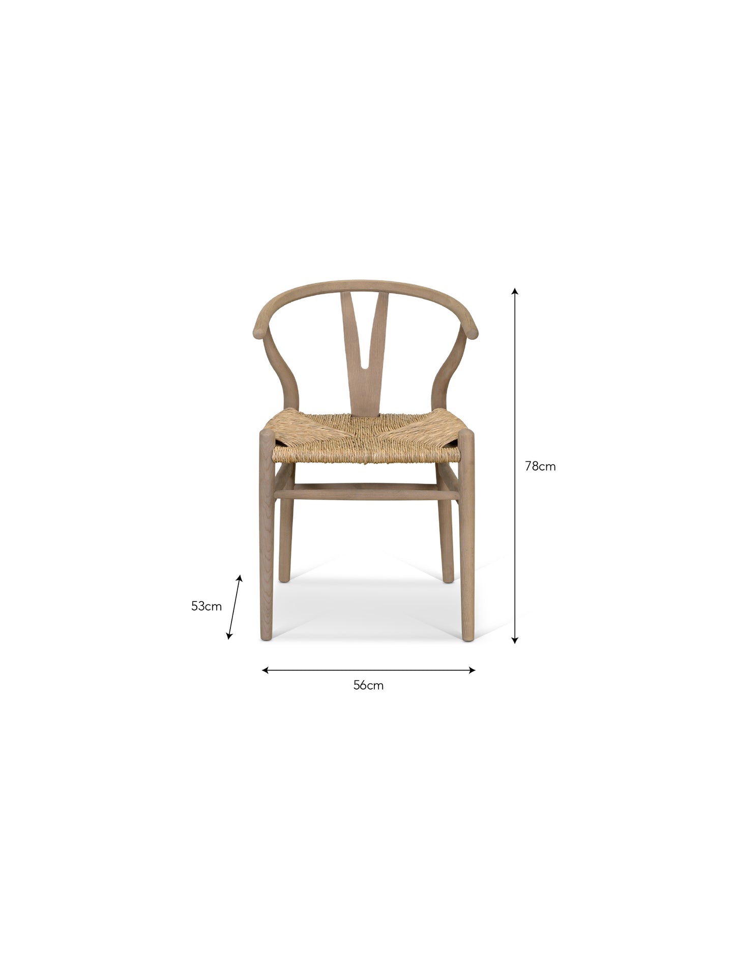 Chilthorne Wishbone Dining Chair Set of 2 Lime Wash - Dining Chairs & Benches - Garden Trading -