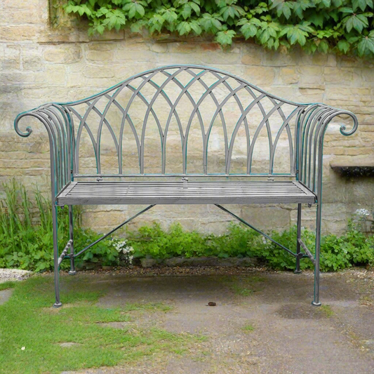 Foxhall Outdoor Bench Distressed Grey - BENCH OTDR - Gallery Direct -