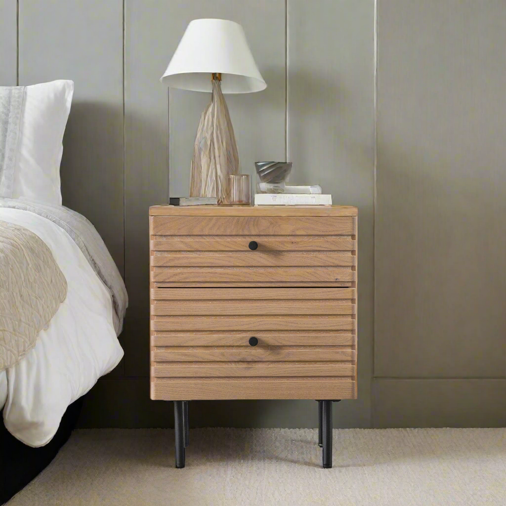 Overton 2 Drawer Bedside Table