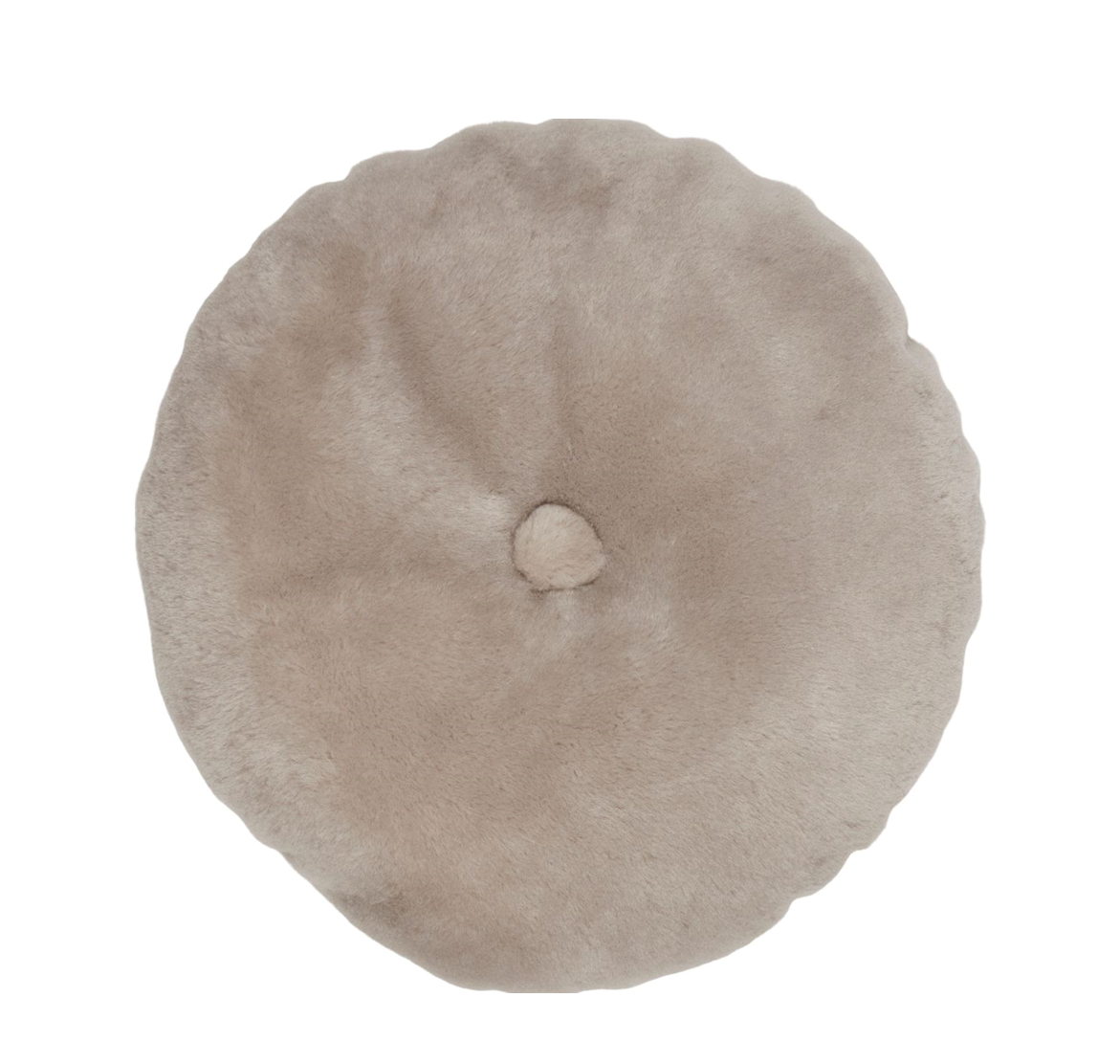 Round Moccasin Cushion Doublesided Silver Grey