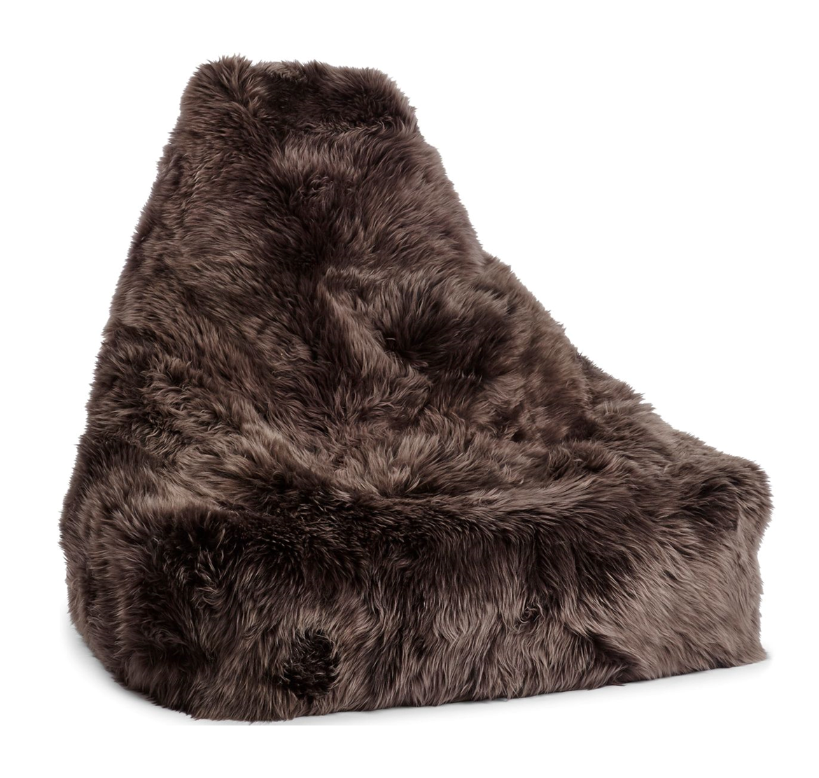 Sheepskin Bean Bag Chair Walnut