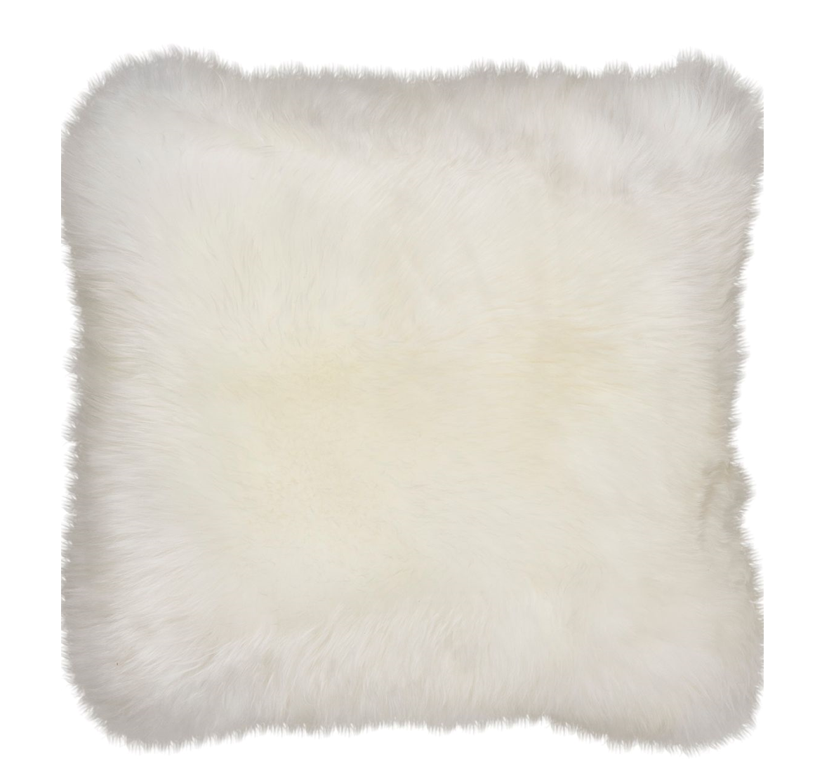 Sheepskin Cushion LW Leather Back Square Ivory Large