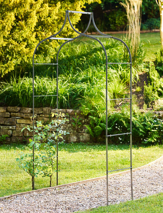Farringdon Rose Arch Raw Metal - Plant Supports & Obelisks - Garden Trading -