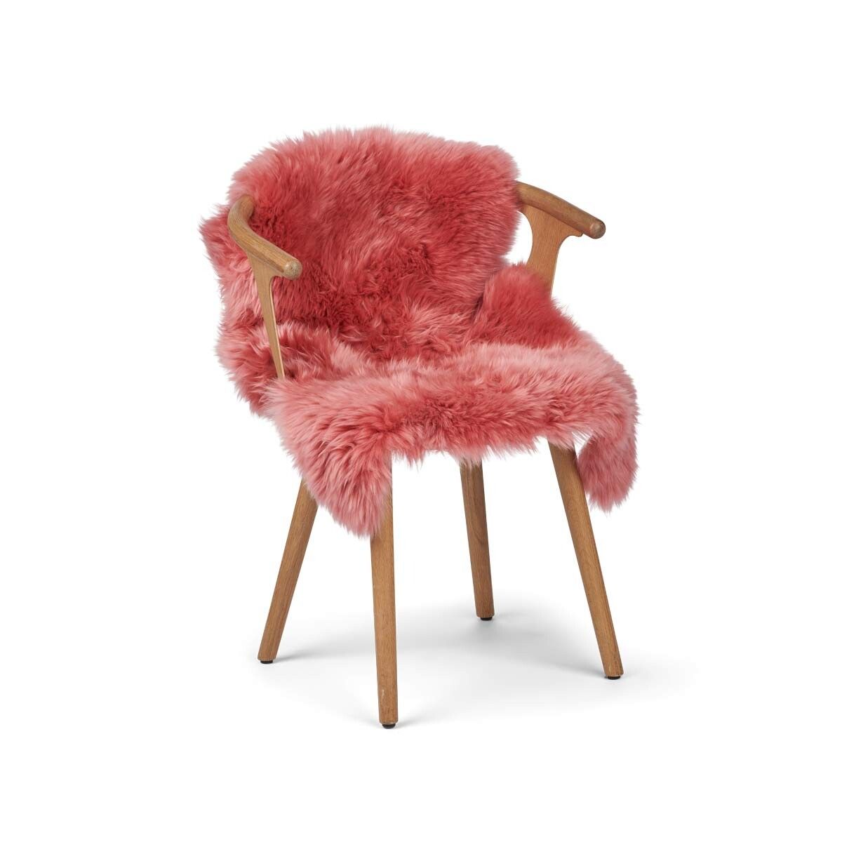 New Zealand Sheepskin Long Wool Rug/Throw Coral Peach