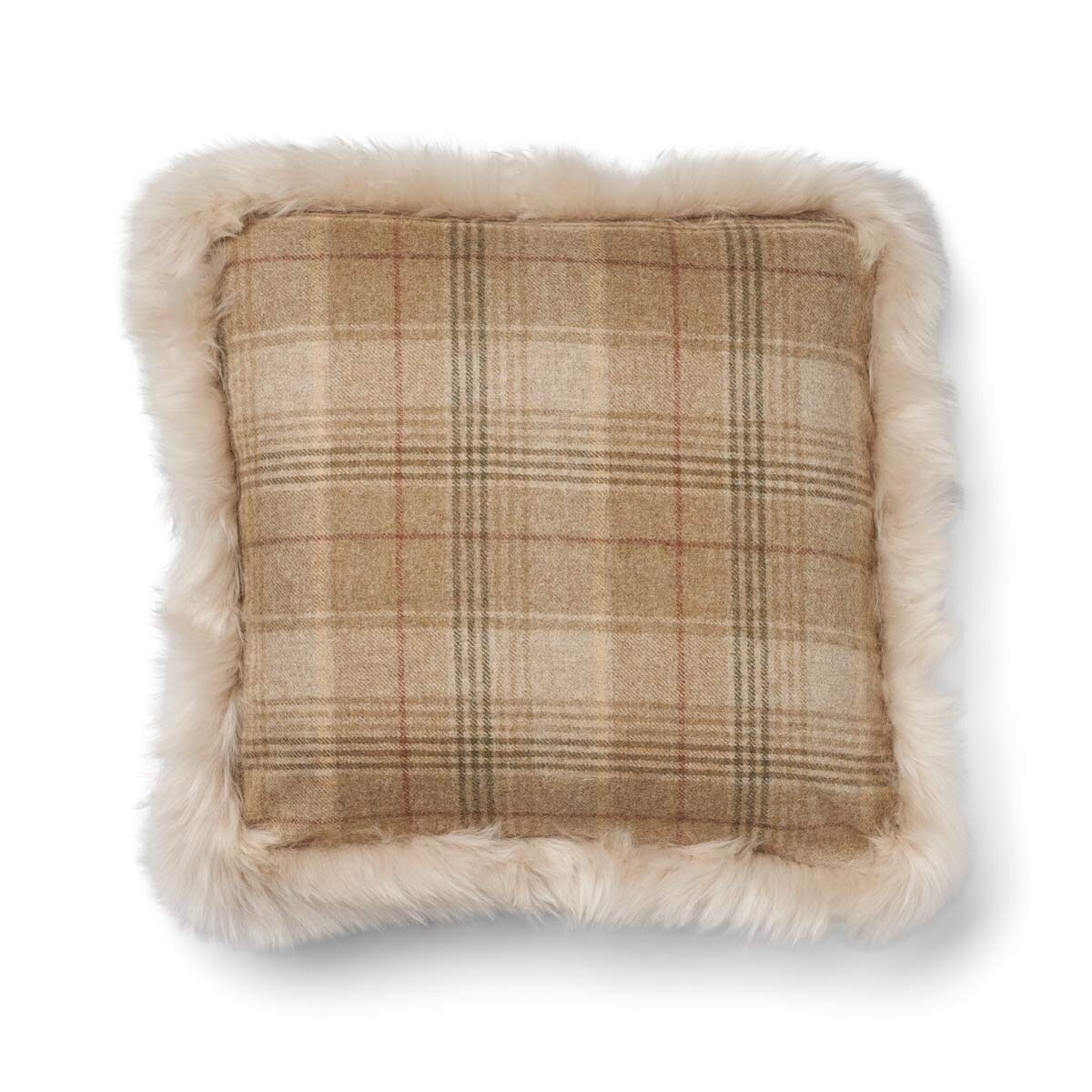 Wool Cushion Doublesided Sand-Beige/Linen Large