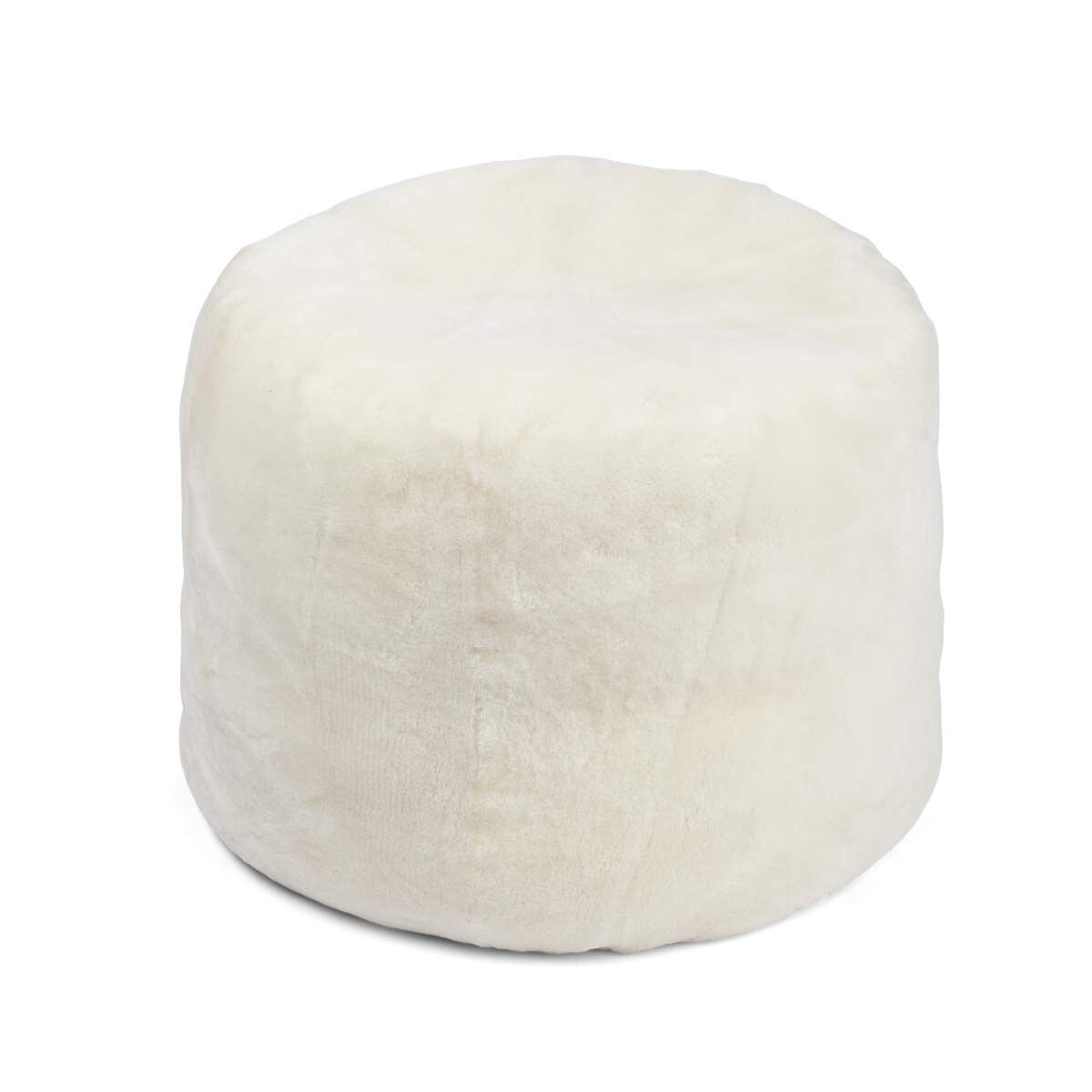 Round Moccasin Pouf White