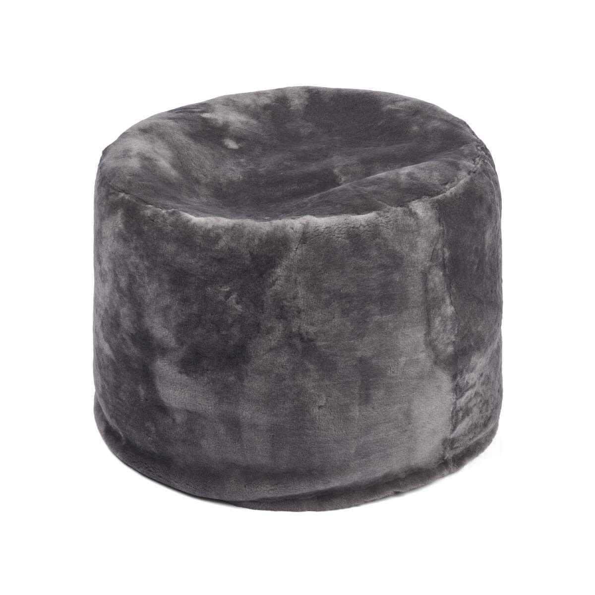 Round Moccasin Pouf Dark Grey