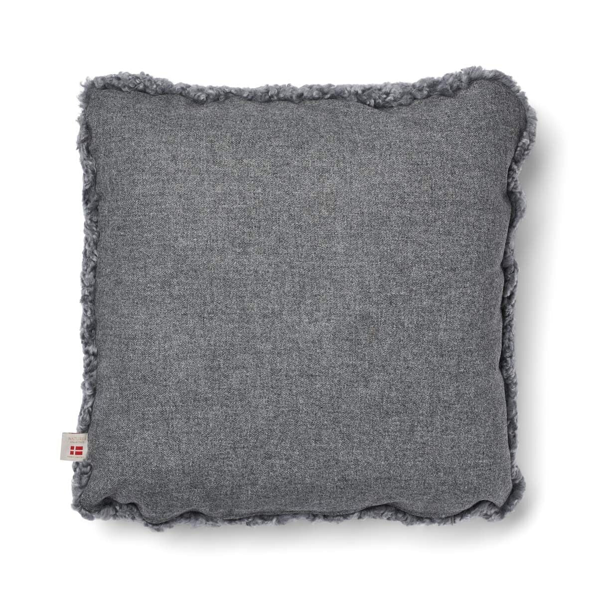 Sheepskin Short Trim Cushion Stone/Light Grey Large