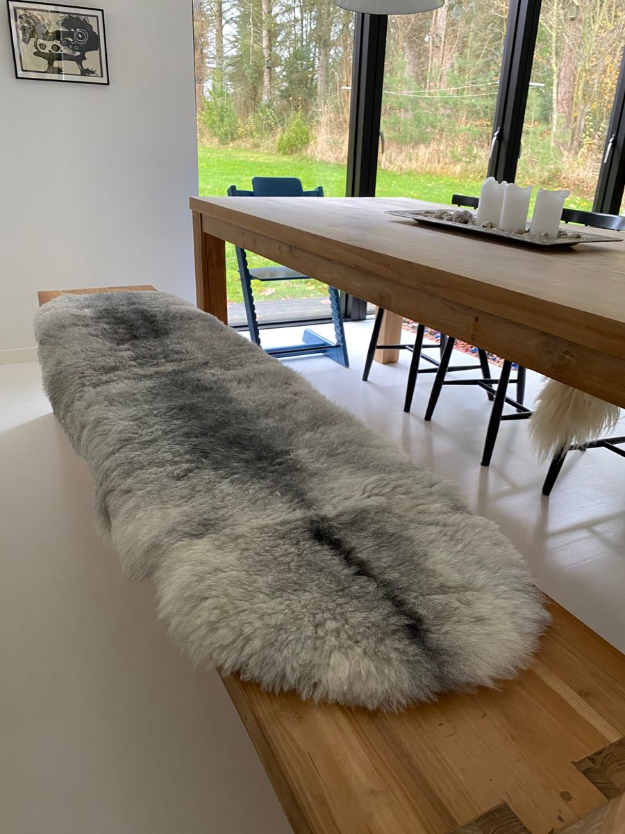 Icelandic Sheepskin Rug/Throw Natural Grey 180 cm