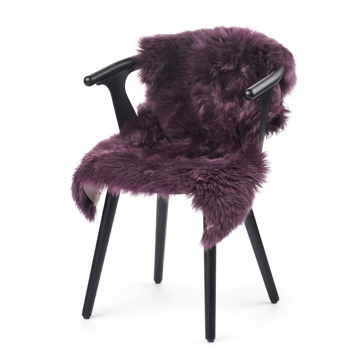New Zealand Sheepskin Long Wool Rug/Throw Aubergine