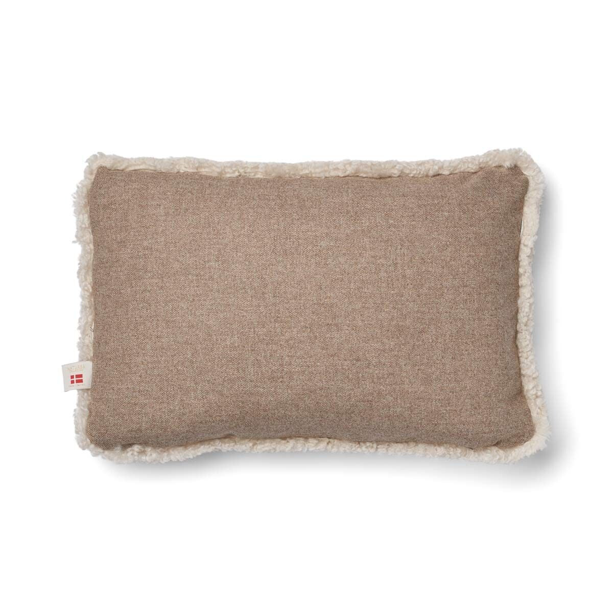 Sheepskin Short Trim Cushion Beige/Pearl Medium