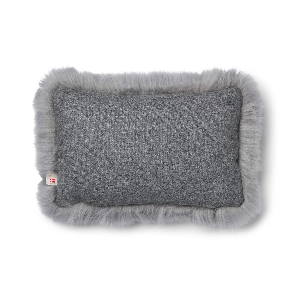 Sheepskin Long Trim Cushion Sone/Light Grey Medium - - NATURES COLLECTION -