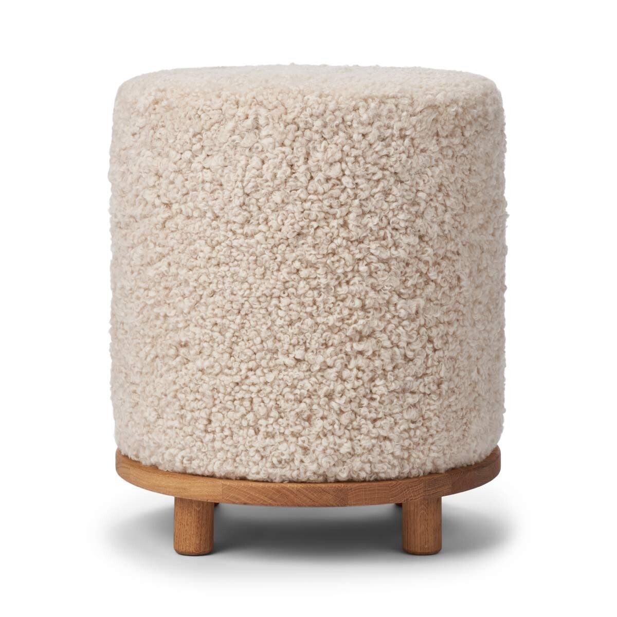 Simon Stool/Pouf Pearl Oak Legs