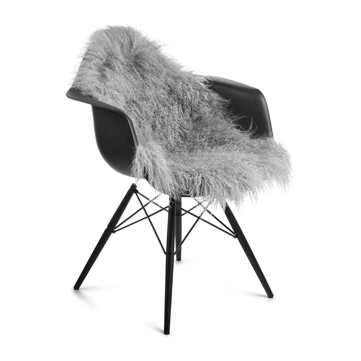Curly Sheepskin Rug/Throw Light Grey Large