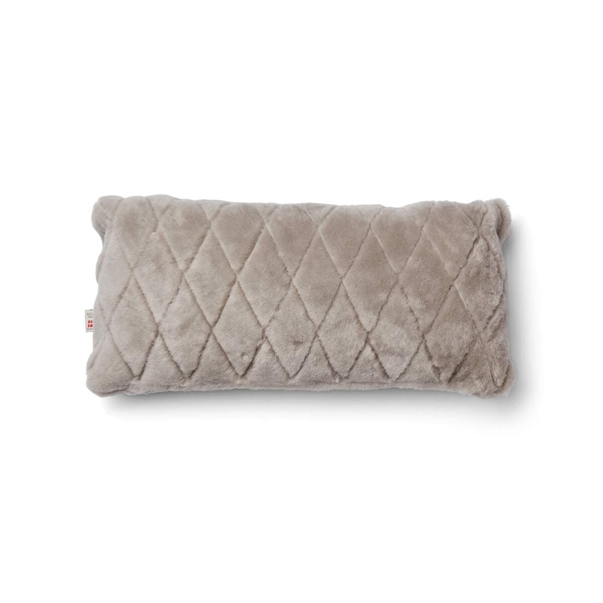 Moccasin Checked Cushion Doublesided Silver Grey Medium