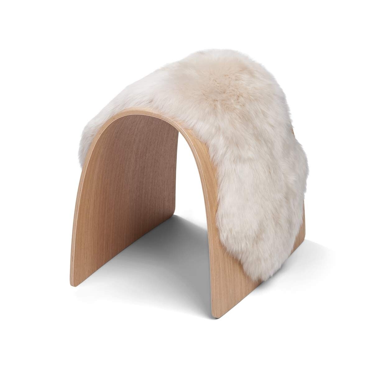 Sheep Stool Cover Long Wool Linen Medium