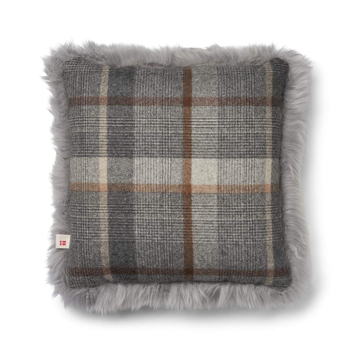 Single Side Long Trim Cushion Glencheck Grey/Light Grey Large