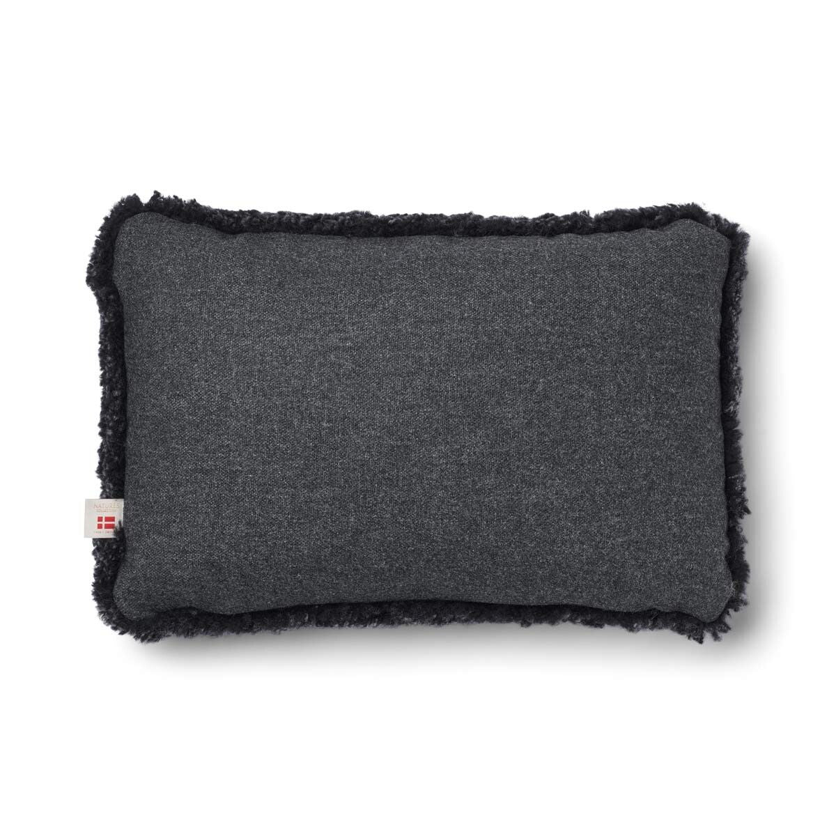 Sheepskin Short Trim Cushion Charcoal/Anthracite Medium