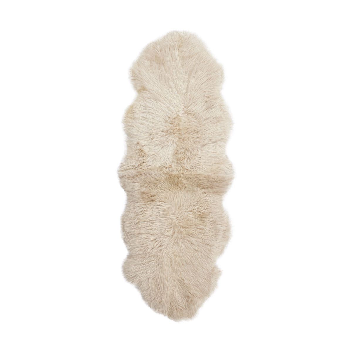 New Zealand Double Sheepskin Long Wool Rug Linen