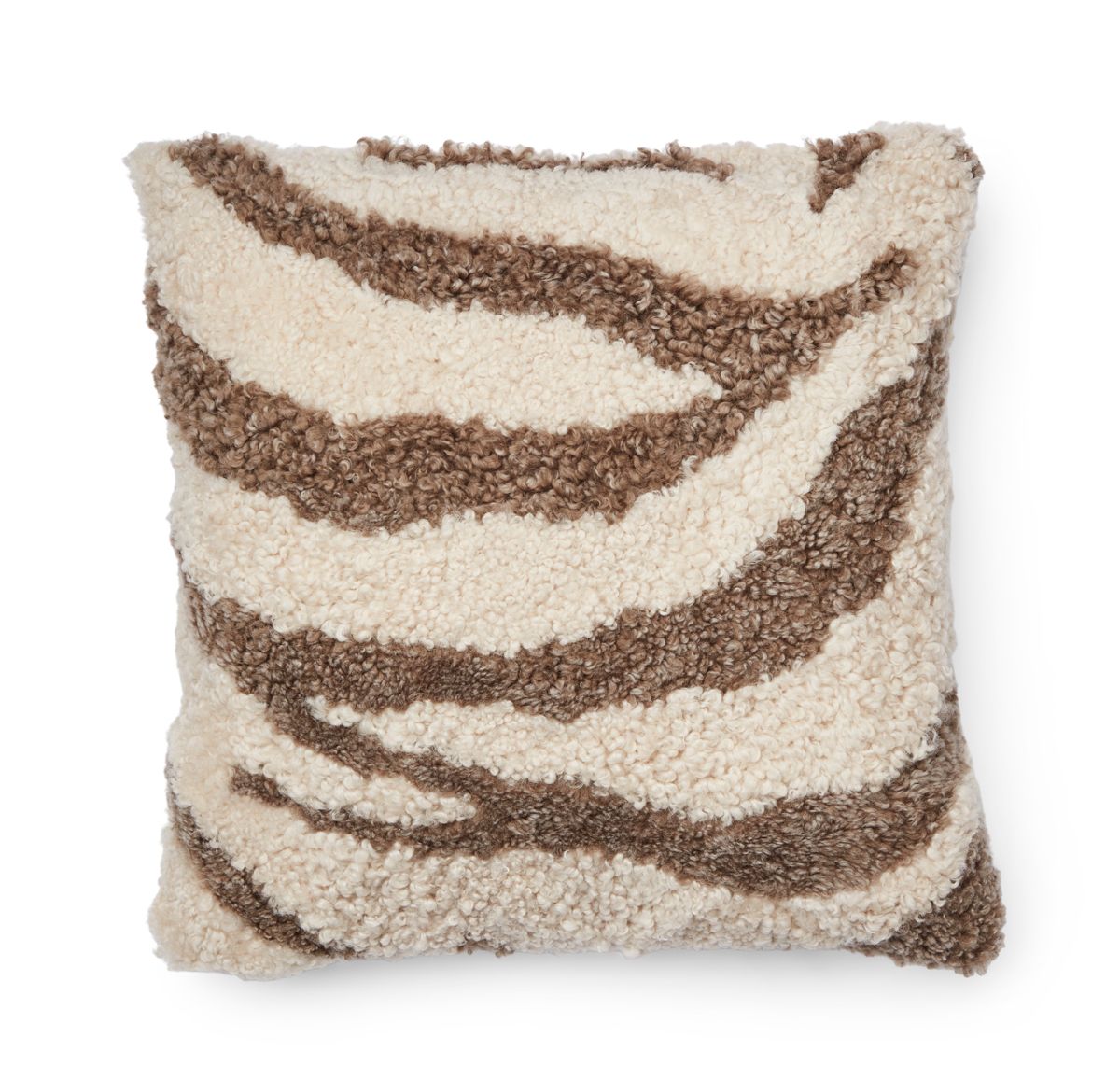 Zebra Cushion Doublesided Pearl/Taupe Large