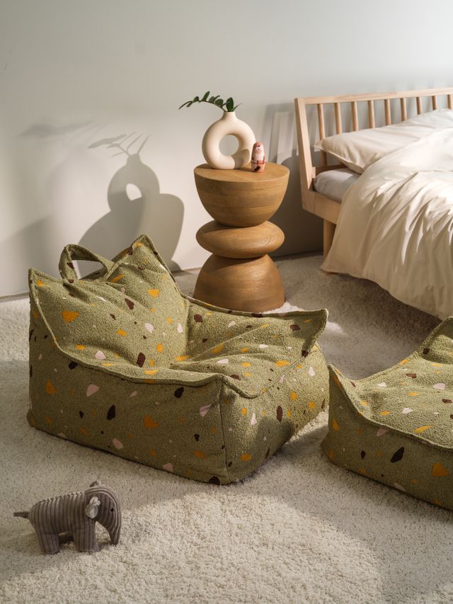 Wigiwama Terrazzo Square Ottoman - Green
