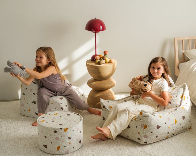 Terrazzo Marble Pouffe