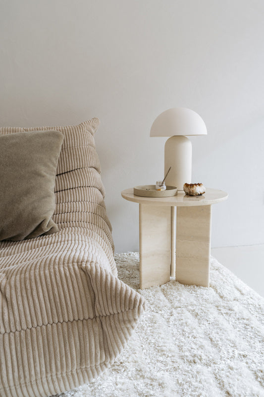 Travertine marble side table Jade