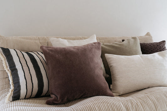 Mohair cushion cover Amy aubergine 50x50 cm