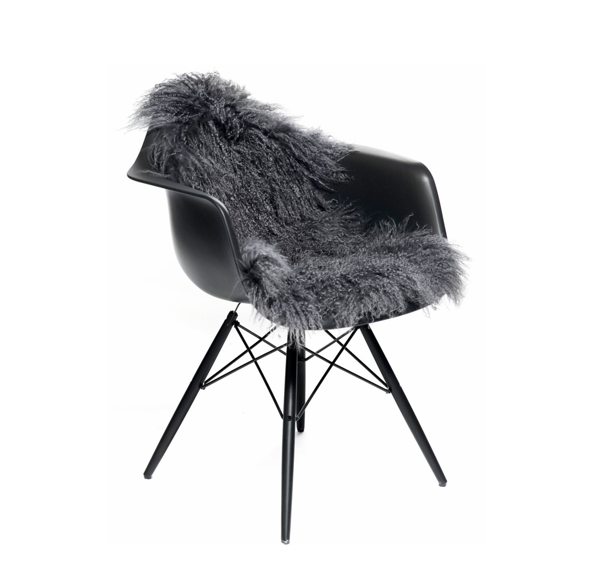 Curly Sheepskin Rug/Throw Steel Large