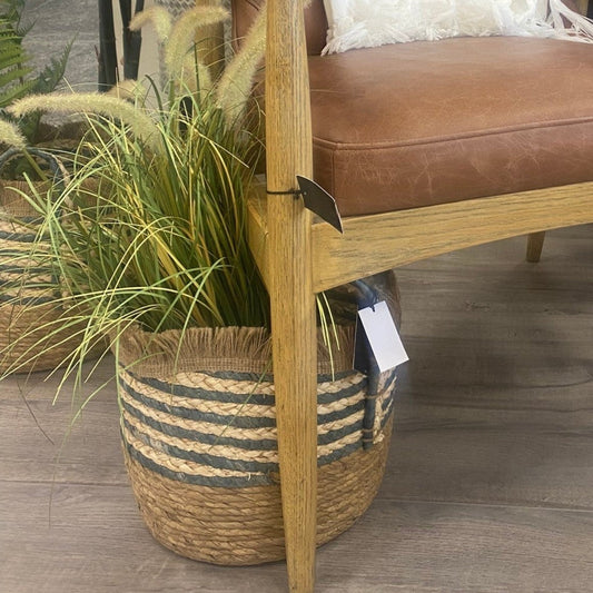 Fringe Stripe Basket Ink set of 3 - STORAGE - Gallery Direct -