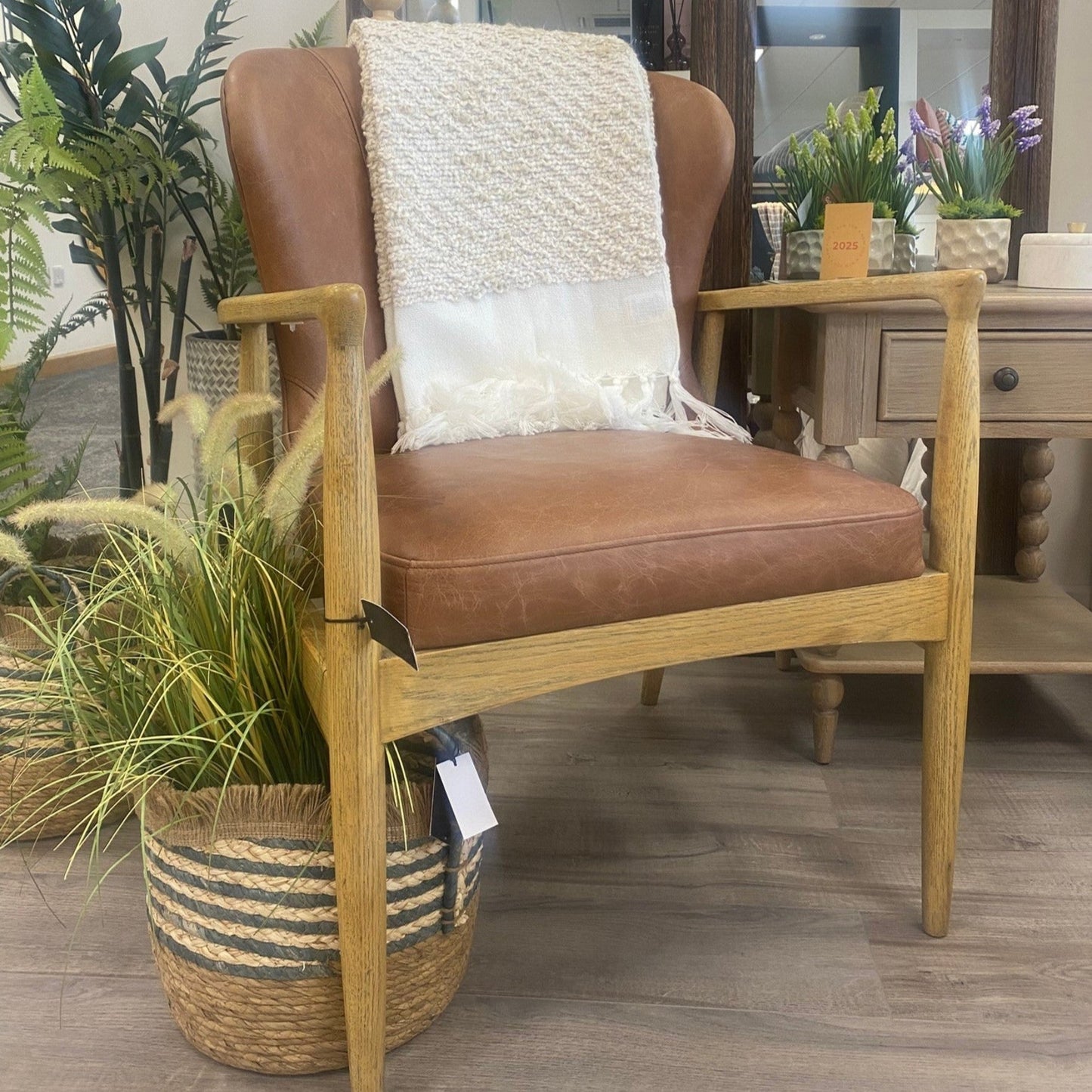 Tomos Antique Brown Leather Armchair
