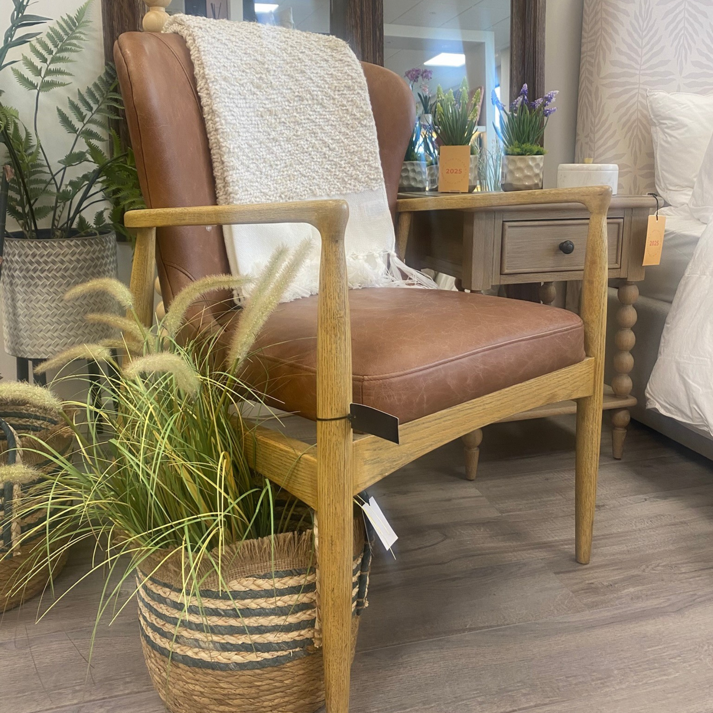 Tomos Antique Brown Leather Armchair