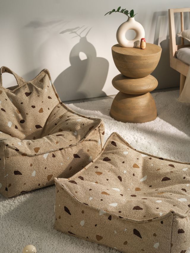 Wigiwama Terrazzo Square Ottoman - Brown