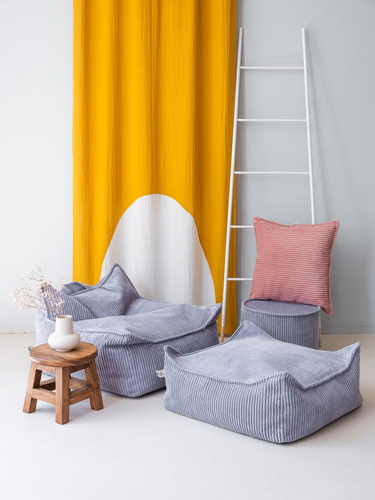 Wigiwama Square Ottoman - Blue - - WigiWama -