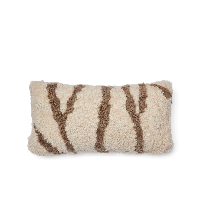 Zebra Cushion Doublesided Taupe/Pearl Small