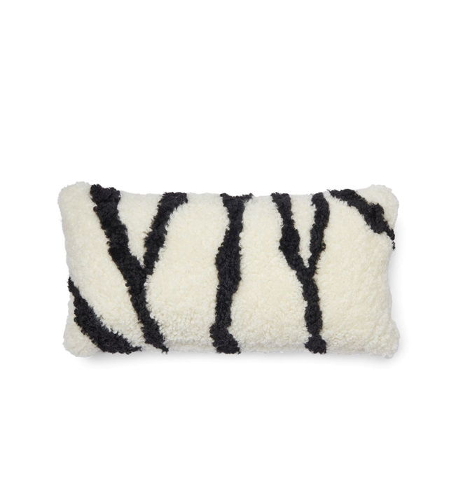 Zebra Cushion Doublesided Black/Ivory Small