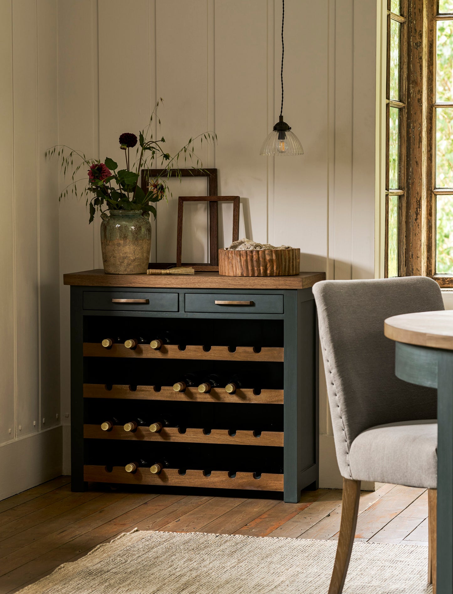 Walcote Winerack Sideboard Forest Green - Storage - Garden Trading -