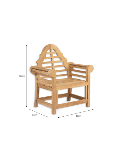 Lutyens Teak Armchair - Chairs & Loungers - Garden Trading -