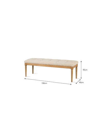 Aldwyn Buttoned Bench Natural