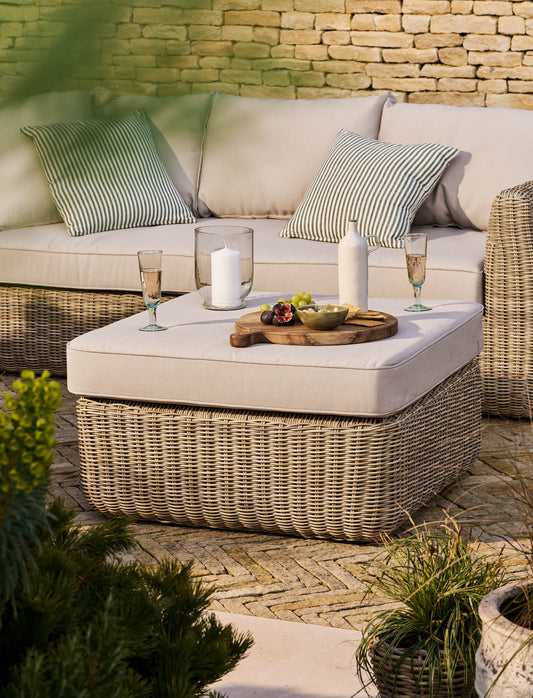 Skala Ottoman Light Rattan - Chairs & Loungers - Garden Trading -