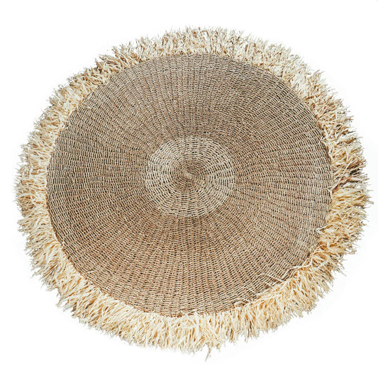The Raffia Fringed Rug - Natural - 150 cm