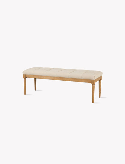 Aldwyn Buttoned Bench Natural