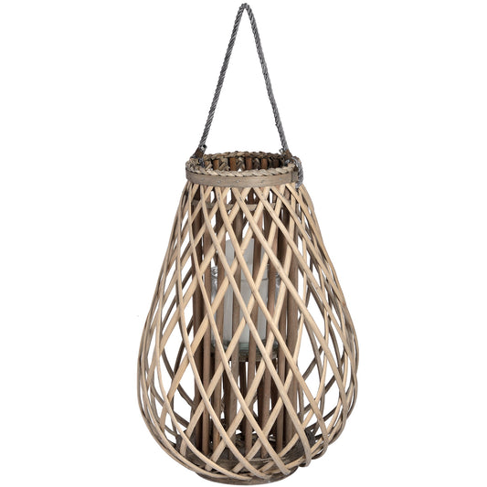 Wicker Bulbous Lantern Large