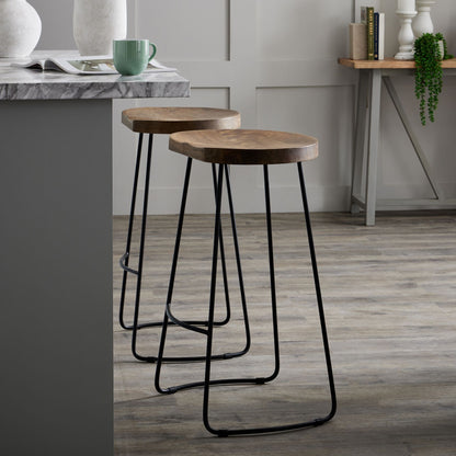 Theo Hardwood Shaped Bar Stool