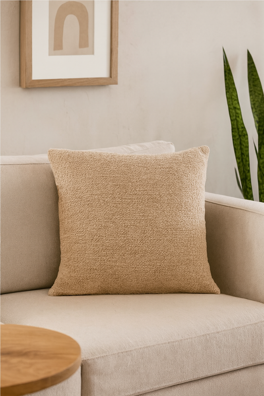 Soft Chenille Cushion Taupe