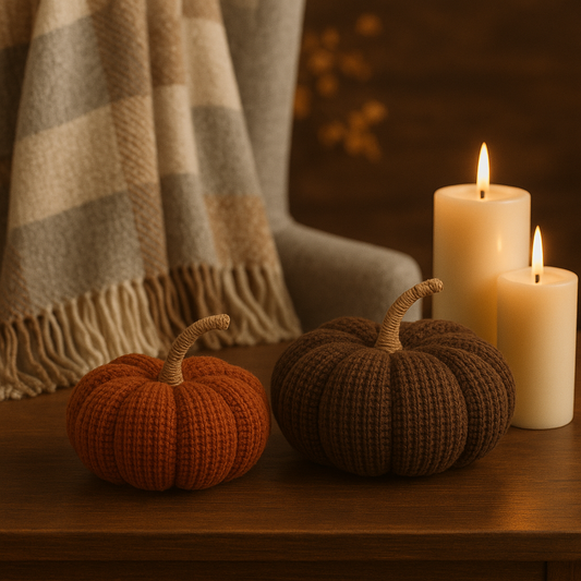 Autumnal Knitted Pumpkin Rust