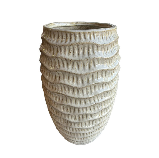 Lainey Tall Ridged Vase