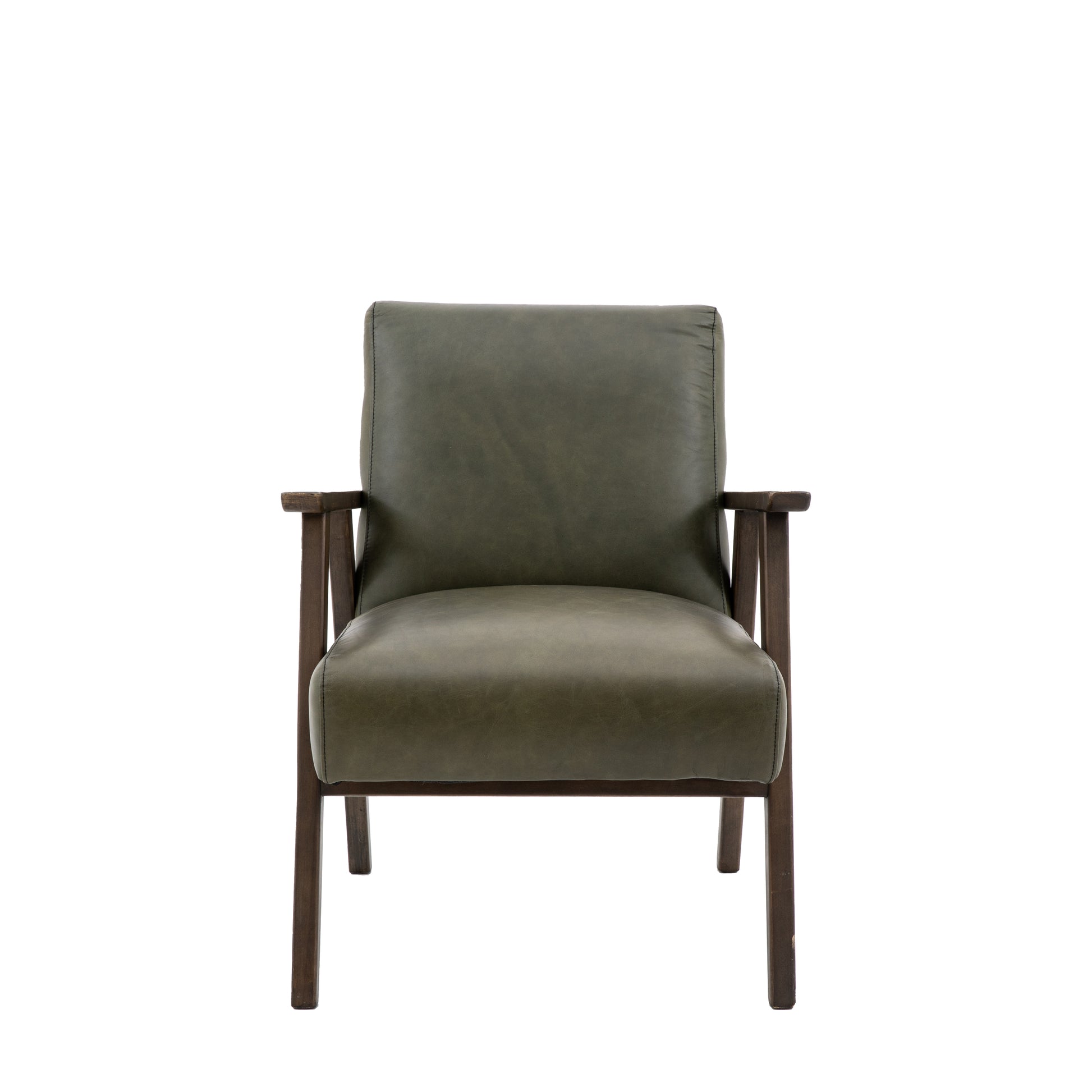 Newton Armchair Heritage Green Leather - ARMCH - Gallery Direct -