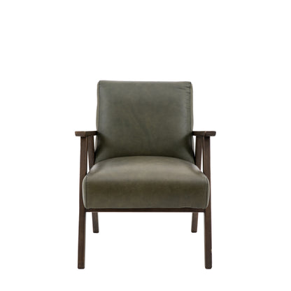Newton Armchair Heritage Green Leather - ARMCH - Gallery Direct -